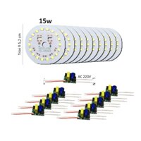 10 Bảng bo vỉ mạch Led 15w siêu sáng 18 mắt chip Led 2835  nguồn driver AC220V MLB-15x - Sáng trắngnhômTN