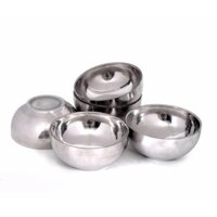 10 bát ăn cơm Bát inox 2 lớp trơn cách nhiệt không lo vỡ