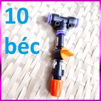 10 Béc tưới cây, phun sương 1 tia nhựa, có van khóa đầu béc, kết nối ống 8mm