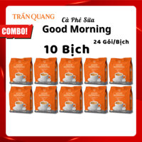 10 Bịch Cà Phê Good Morning Trần Quang 3in1– Bịch 480g (24 gói x 20g) |Cafe Hòa Tan Đậm Đà,Thơm Ngon