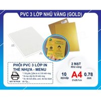 10 BỘ PHÔI THẺ NHỰA - PVC CARD GOLD (VÀNG)- XẤP