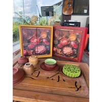 [10 bộ] SEN ĐÁ phong cách Châu Âu 4 bánh 250gr - Mẫu hộp trung thu 2024 thiết kế 24X24X6cm