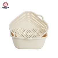 [10] Bộ Thau Rổ Nhựa Vuông 6 Món 3288+3289+3290