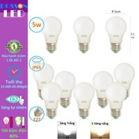 10 Bóng đèn Led 5w bup tròn A50 tiết kiệm điện thân kín chống nước mưa trang trí ngoài trời Posson LB-5x - 10c S vàng nắng