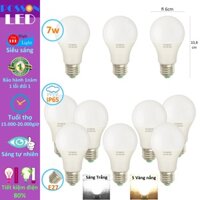 10 Bóng đèn Led 7w bup tròn A60 tiết kiệm điện thân kín chống nước mưa Posson LB-7x - S vàng nắng