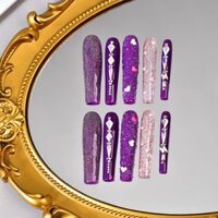 10 Cái / 1 Cặp Móng Tay Đeo Tay Cao Cấp, Miếng Dán Móng Tay, Miếng Dán Móng Tay Có Thể Tháo Rời, Bấm Móng Tay Giả, Móng Tay Dài Màu Trơn Bằng Pháp, Châu Âu Và Hoa Kỳ