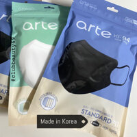 [10 cái- 25 cái] Khẩu trang Hàn Quốc ARTE Standard Fit KF94 Đen, Khẩu trang KF94 ARTE trắng