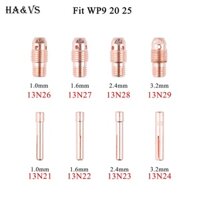 10 Cái / 5 Bộ 1.0 / 1.6 / 2.4 / 3.2 Mm TIG Collet Và Collet Thân 13N21 13N22 13N23 13N24 13N26 13N27 13N28 13N29 Cho TIG WP9 20 25 Đèn Pin