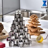 10 Cái / bộ Giáng Sinh Bông Tuyết Cookie Cắt Thép Không Gỉ Khuôn Nướng Bánh Làm Bánh