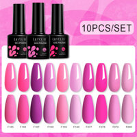 10 Cái / bộ Màu Hồng Sơn Móng Tay Gel Bộ Bán Vĩnh Viễn Ngâm Tắt UV LED Gel Varnish Bộ Làm Móng Tay