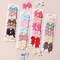 10 Cái / bộ Ngọt Ngào Dễ Thương Ruy Băng Nơ Kẹp Tóc Bộ Cho Bé Gái Màu Trơn Handmade Mũ Bán Buôn