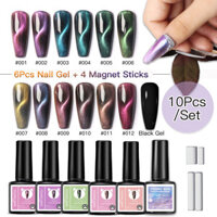 10 Cái / bộ Young Nan Aurora Fairy Cat Gel Từ Tính Sơn Móng Tay Màu Đen Gel Bộ Mắt Mèo Sơn Móng Tay Bán Vĩnh Viễn UV Nail Art Gel