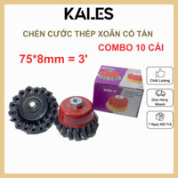 10 Cái Chén Cước Thép Xoắn Có Tán 75*8mm - 3 Inch | KALES
