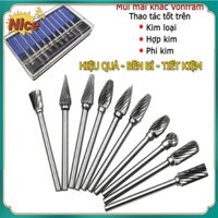 10 Cái Đầu Mài Thép Vonfram Bộ Mũi Khoan Cacbua, Dụng Cụ Khắc Gỗ Dụng Cụ Quay Bộ Mũi Khoan Mini