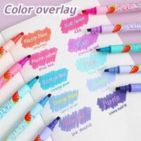 10 Cái / hộp Đôi Đầu Highlighter Bút Đánh Dấu Màu Kẹo Sổ Lưu Niệm Tạp Chí Bút Đánh Dấu Dễ Thương Chìa Khóa Từ Dưới Bút Viết
