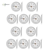 10 CÁI Nhiệt kế mặt số kẹp ống Đồng hồ đo nhiệt độ tấm tròn có lò xo, phạm vi 0-120°C, Vỏ nhôm