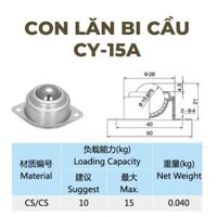 10 Cái - Vòng Bi Sắt Mắt Trâu CY-15A, Con Lăn Bi Cầu CY 15A, Con Lăn Đa Hướng