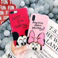 10 Cái/lốc 8 Cộng Với Mickey Minnie Ẩn Di Động Vỏ Điện Thoại Bóng Mềm Sáng Bóng Ốp Lưng TPU Bìa Cho IphoneX 6S 7 Cộng Với Vỏ Da Bảo Vệ