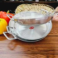 10 CHẢO ỐP LA - nhôm dày đáy bằng (Có rế hoặc không) Sáng bóng, không ra teng -Nhiều size, chiên trứng, bánh mì chảo