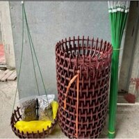 10 chậu bí f25 - 10 móc 70cm - 10 lưới - tặng 1 túi phân trùn