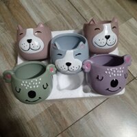 10 Chậu gốm sứ trồng sen đá, xương rồng, tiểu cảnh