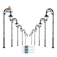 10 Chiếc 1: 87 HO Cân Retro Mô Hình Đèn Đường Phố Bố Trí Lamppost Sân Vườn Phong Cảnh Ánh Sáng Đường Sắt Xe Lửa Đèn Cảnh Quan Mini