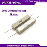 10 chiếc 20W Điện trở xi măng 1K ohm hjxrhgal Điện trở xi măng Điện trở 1K