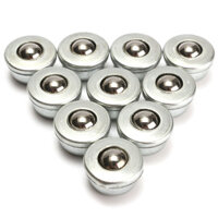10 Chiếc 8mm CY-8H Kim Loại Bạc Bóng Chuyển Bộ Vòng Bi Băng Tải Con Lăn Bánh Xe Nhỏ Phẳng Mắt Tròn Bánh Xe Truyền Tải Bóng