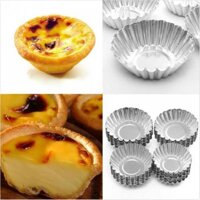 10 Chiếc Bánh Trứng Bằng Thép Bánh Cupcake Bằng Nhôm Nấu Ăn Khuôn Bánh Pudding Nướng Bếp