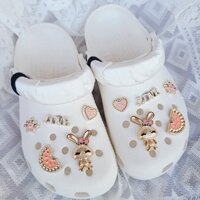 10 Chiếc Bột Vàng Dưa Hấu Thỏ Croc DIY Jibitz Charm Nút Giày Thời Trang Phụ Kiện | Thỏ Charm