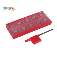 10 chiếc DCMT070204 Ybc251 Lưỡi dao cacbua vàng Chèn Máy tiện CNC Máy cắt cho dụng cụ tiện tiện Thanh khoan