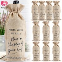 10 Chiếc Đi Xa Túi Rượu Có Dây Rút Vải Lanh Tạm Biệt Túi Rượu Mới Bắt Đầu Túi Quà Tặng Cho Cuộc Sống Mới Chương SHOPSKC9831
