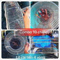 [10 Chiếc ] Lờ bắt cá, lờ cãi tiến xếp gọn, kích cỡ 32x52cm, ô 2,5p