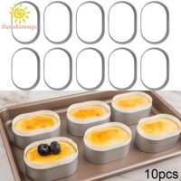 10 Chiếc Mini Nhôm Hình Bầu Dục Cho Hình Trứng Bánh Phô Mai Nhẫn Khuôn Nấu Nửa Bánh Mì [sunshineage]