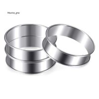 10 Chiếc Nhẫn Tart Cán Đôi Thép Không Gỉ Muffin Nhẫn Crumpet Nhẫn Tròn Tart Nhẫn Cho Gia Đình Thực Phẩm