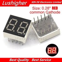 10 Chiếc Ống Kỹ Thuật Số Phân Đoạn 0,28 Inch Cathode Chung 2 Bit Ống Kỹ Thuật Số 0,28 Inch 10 Kim Màn Hình LED Đỏ 2821AH