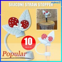 10 Chiếc Silicon Ống Hút Cắm Hoa Ống Hút Bụi Mũ Cấp Thực Phẩm Chống Bẩn Thân Thiện Với Môi Trường Mũ Rơm Trang Trí