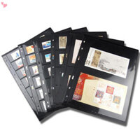 10 Chiếc Tiêu Chuẩn 9 Lỗ Đen Hai Mặt Album Bên Trong Tờ Thẻ Tem Tiền Giấy Bộ Sưu Tập Album Chèn Trang Để Thu Thập Đồng Xu Và Tiếp Liệu