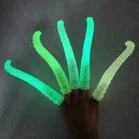 10 chiếc TPR Mềm nhựa bạch tuộc xúc tu Vỏ ngón tay Đồ chơi Ticky Prank Finger Puppet, Giao hàng màu sắc ngẫu nhiên (huỳnh quang)