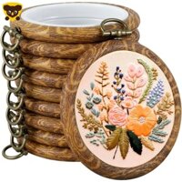 10 Chiếc Tròn Thêu Hoop Bắt chước Gỗ Thêu Màn Hình Khung Vòng Tròn Cao Su Chữ Thập Vòng Nhẫn Cho Thủ Công DIY May SHOPCYC7773