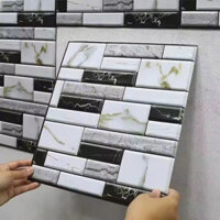 10 Chiếc Tự Dính Ngói Dán Tường Trang Trí Nhà 3D PVC Miếng Dán Có Cho Bếp Tủ Phòng Tắm Giấy Dán Tường Chống Thấm Nước