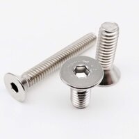 10 Chiếc UNC 1 / 4-20 Hoa Kỳ Ren Thô 304 A2 Thép Không Gỉ Lục Giác Lục Giác Ổ Cắm Flat Countersunk Đầu Vít Bu Lông Cao