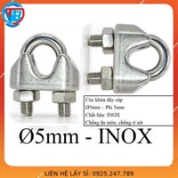 10 Cóc khóa cáp Ø [ 5mm ] INOX cáp thép giá sỉ