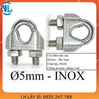 10 Cóc khóa cáp Ø [ 5mm ] INOX cáp thép giá sỉ