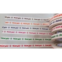 10 cuộn băng keo in hình CHÂN MÈO, in chữ thank you dán ly cà phê, trà sữa 12mm