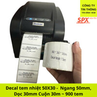 (10 CUỘN) Giấy In Tem Trà Sữa 30x50 mm - Giấy in Mã Vạch 3x5 cm CHO MÁY IN TEM