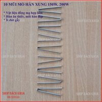 10 Đầu mũi hàn xung bằng đồng mạ hợp kim, hàn siêu bền, cho mỏ hàn xung có công suất 100, 150, 200W
