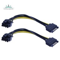 10 Dây Cáp Nguồn PCI-E 15Pin SATA Male Sang 8Pin (6 + 2) 20cm SATA 15-Pin Sang 8 Pin 18AWG