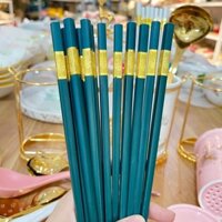 10 đôi đũa Đũa ăn cơm, đũa carbon mạ vàng Hàn Quốc chống mốc cao cấp - Hàng Loại 1