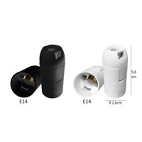 10 Đui chuôi đèn E14 đuôi xoáy fi14mm dùng cho bóng quả nhót treo trang trí, treo đèn lồng LH-E14x - 10 đui E14 trắng